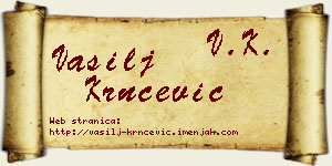 Vasilj Krnčević vizit kartica